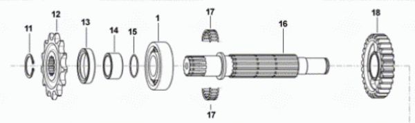 Distanzbuchse Ritzel 250F, # F26421`